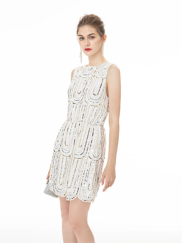 Vintage 1920s Sleeveless Mini Dress with Column/Sheath Silhouette