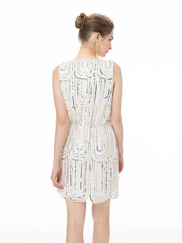 Vintage 1920s Sleeveless Mini Dress with Column/Sheath Silhouette