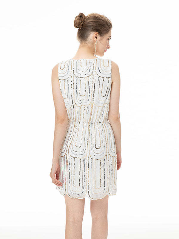 Vintage 1920s Sleeveless Mini Dress with Column/Sheath Silhouette