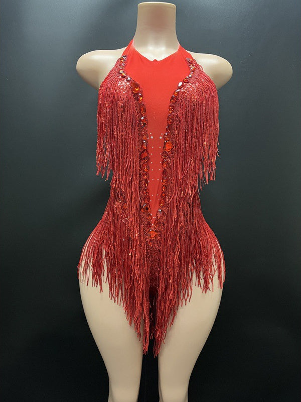 Vintage Party Dresses with Halter Tassels in Column/Sheath Style