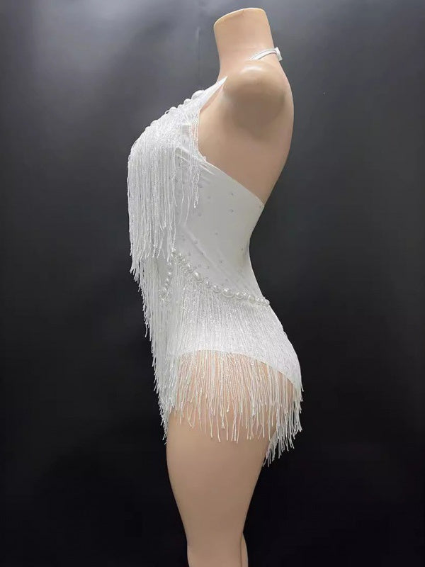 Vintage Party Dresses with Halter Tassels in Column/Sheath Style