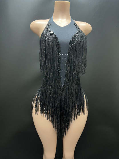 Vintage Party Dresses with Halter Tassels in Column/Sheath Style