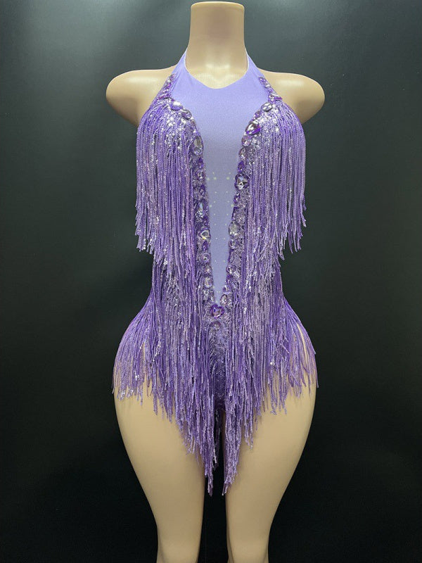 Vintage Party Dresses with Halter Tassels in Column/Sheath Style