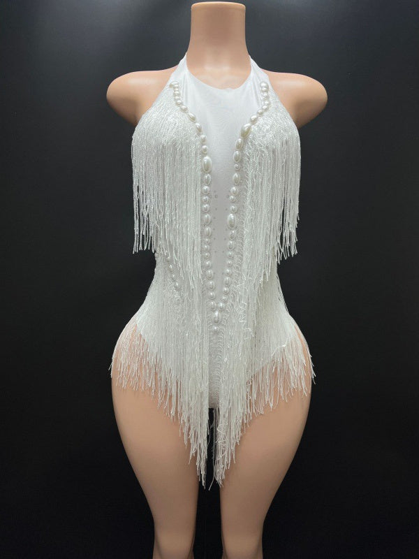 Vintage Party Dresses with Halter Tassels in Column/Sheath Style