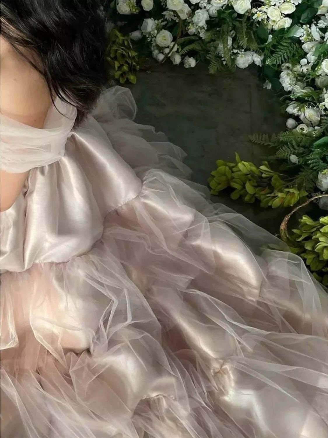 Off-the-Shoulder Pleated Evening Dresses in A-Line/Princess Style with Short Sleeves