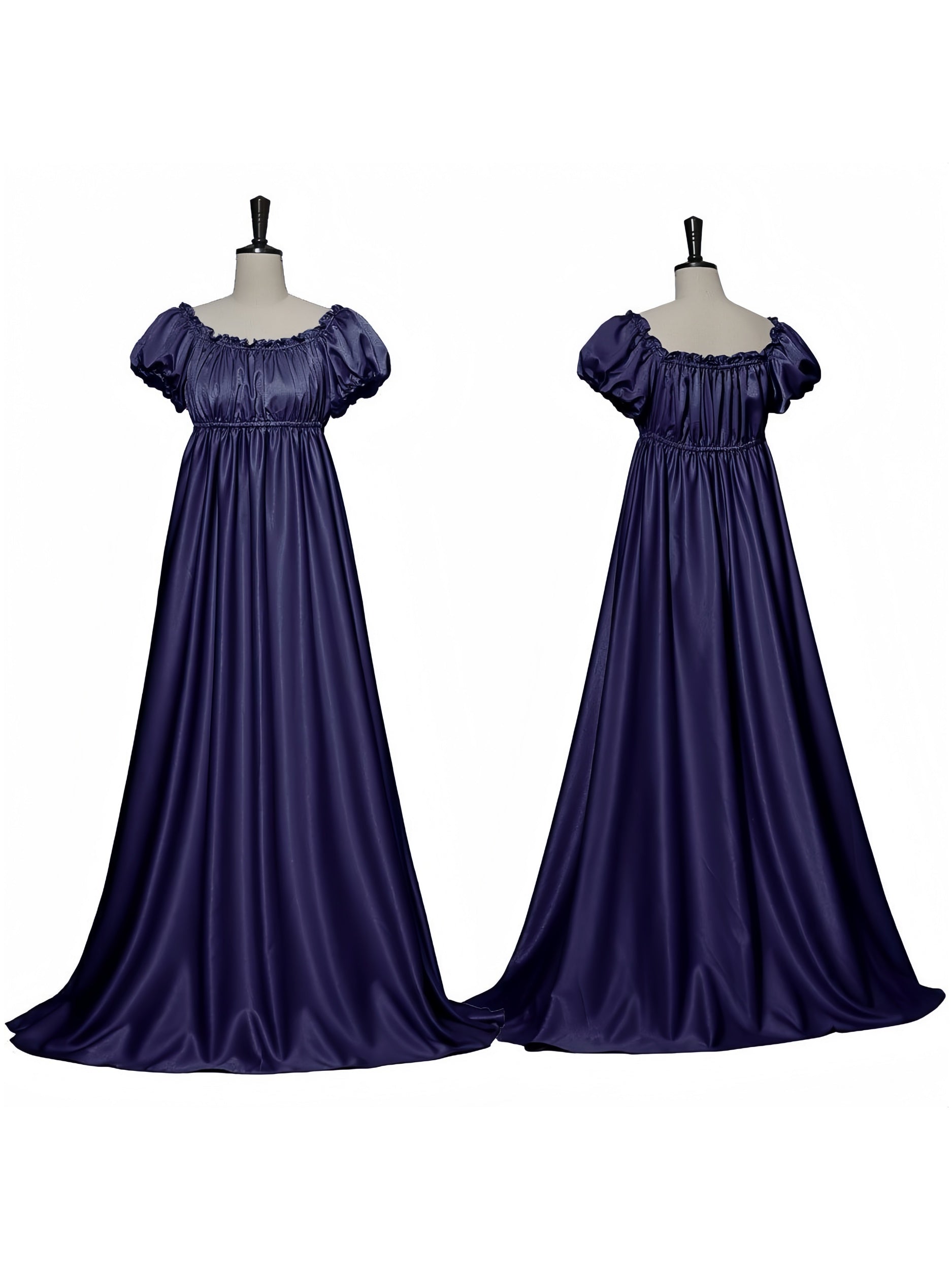 Vintage A-Line Princess Dress with Jewel Neck Short Sleeves and Floor-Length Ruffles