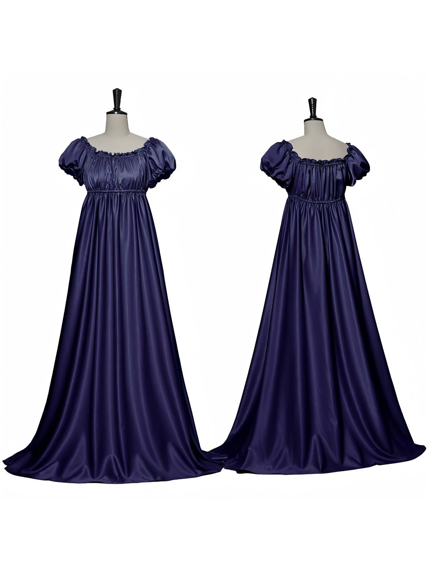 Vintage A-Line Princess Dress with Jewel Neck Short Sleeves and Floor-Length Ruffles