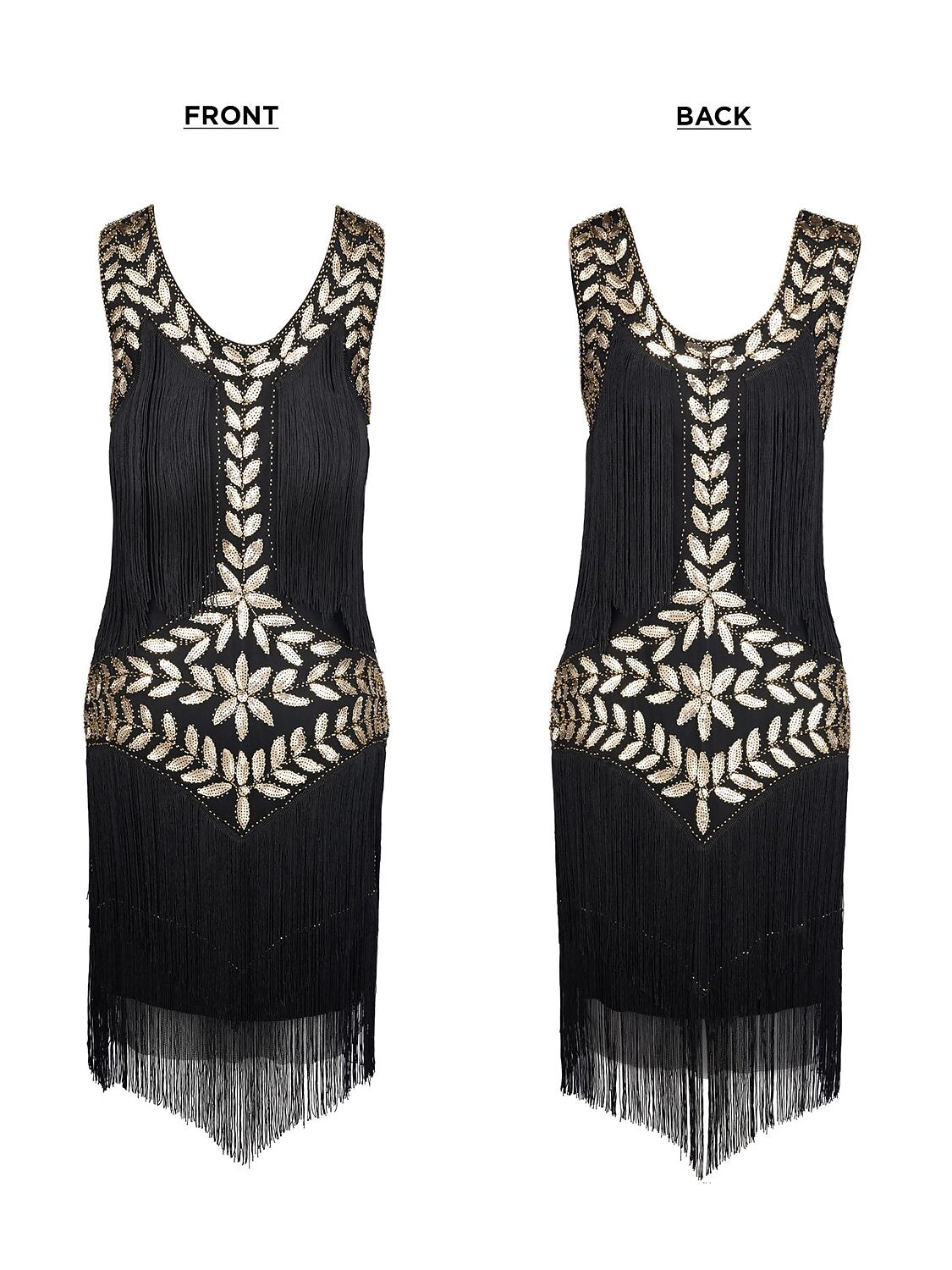 Vintage Halter A-Line Dress with Tassel Fringe Sequins and Knee-Length Cut