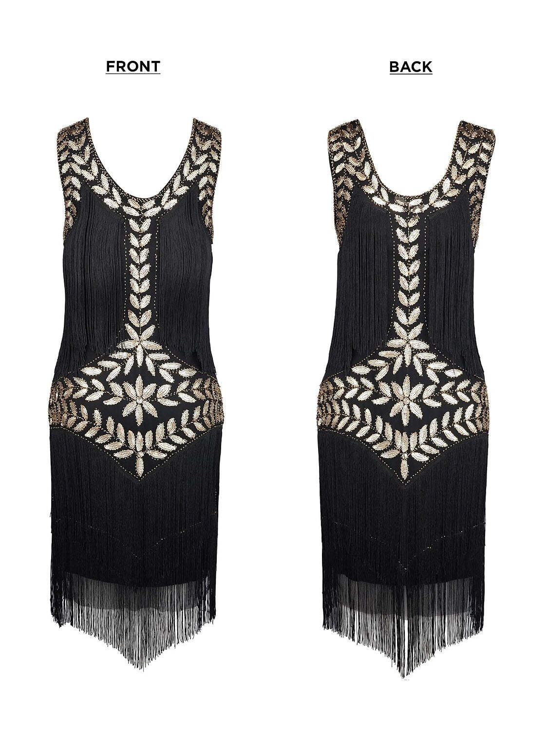 Vintage Halter A-Line Dress with Tassel Fringe Sequins and Knee-Length Cut