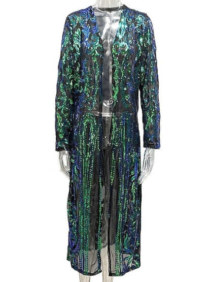 Vintage Tea-Length Sheath Dress with Sequins and Jewel Neckline