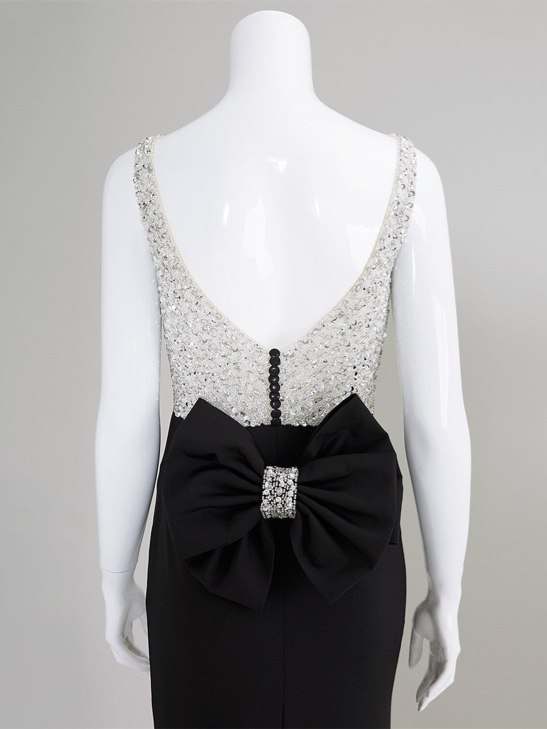 Evening Dresses with Scoop Neck Court Train and Beaded Bow(s) in Mermaid/Trumpet Style