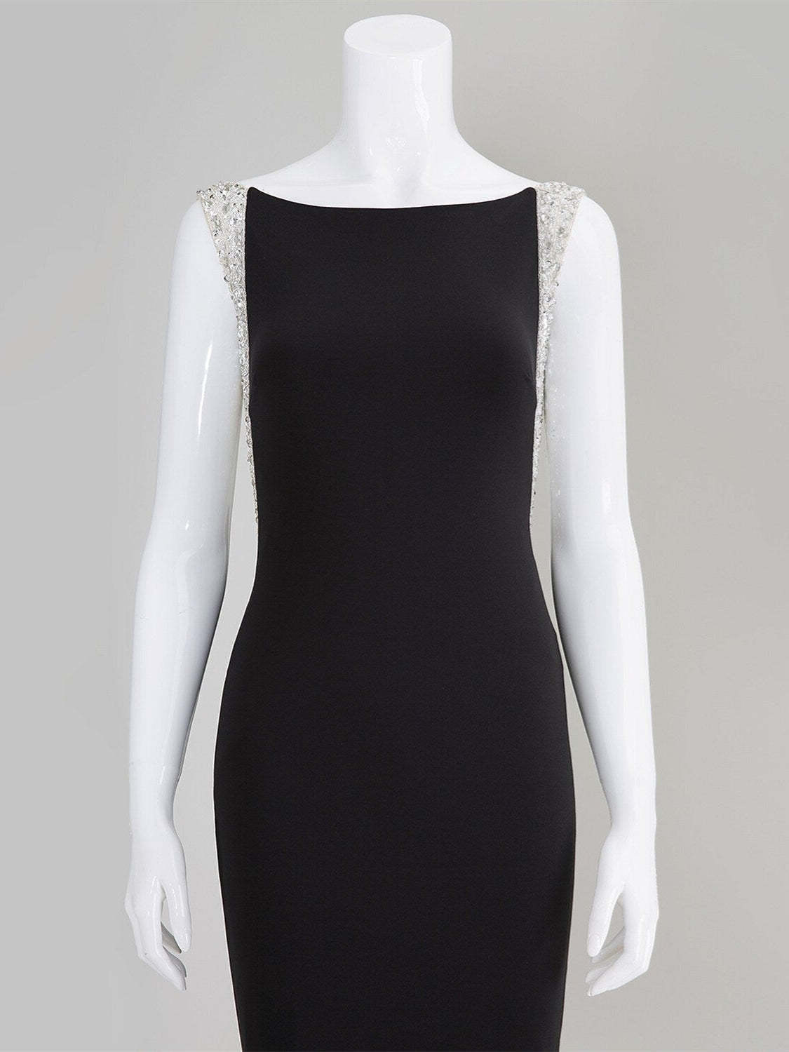 Evening Dresses with Scoop Neck Court Train and Beaded Bow(s) in Mermaid/Trumpet Style