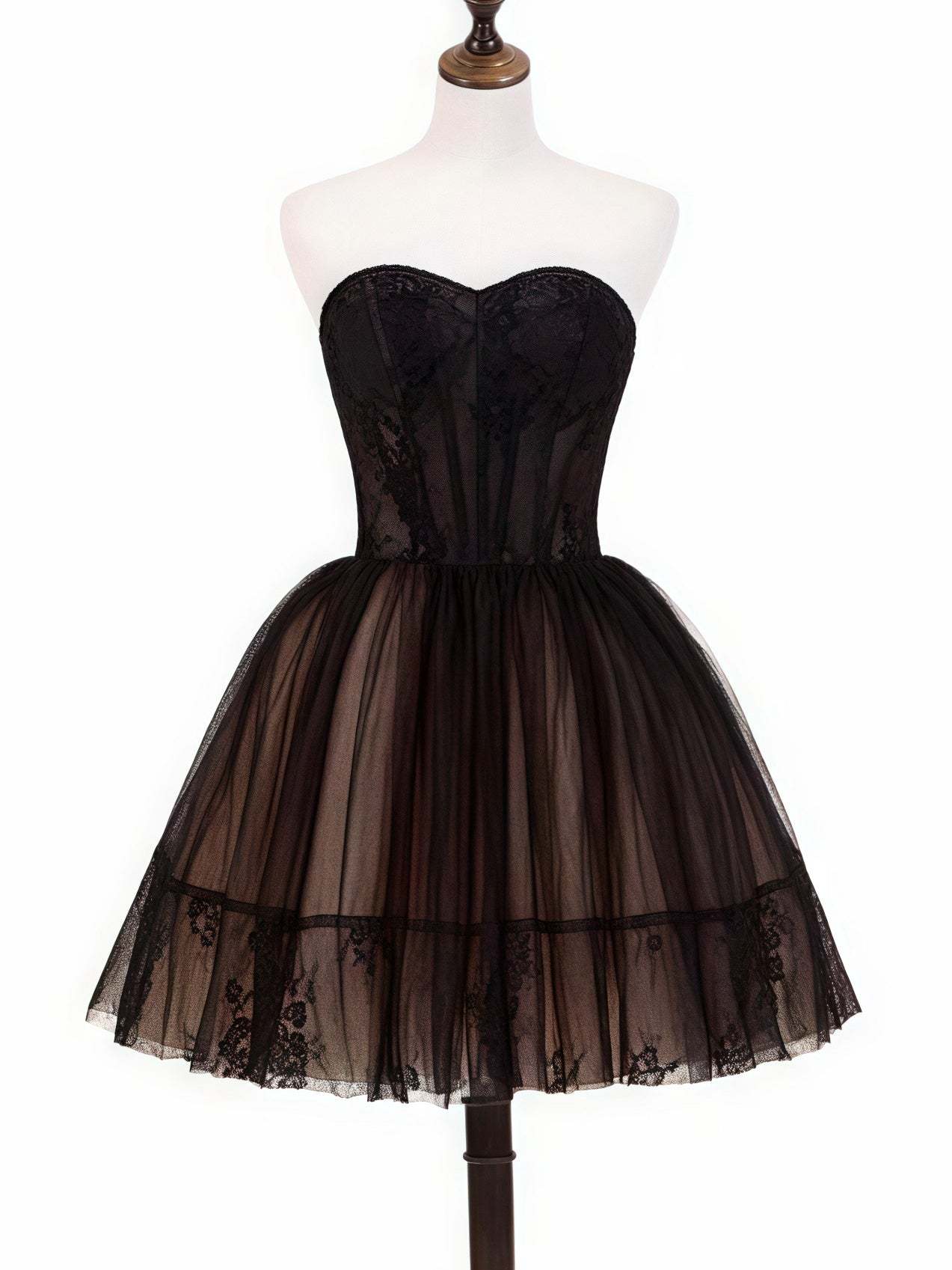 Strapless Sleeveless Mini A-Line Cocktail Dress with Corset for Party or Homecoming