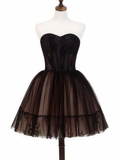Strapless Sleeveless Mini A-Line Cocktail Dress with Corset for Party or Homecoming