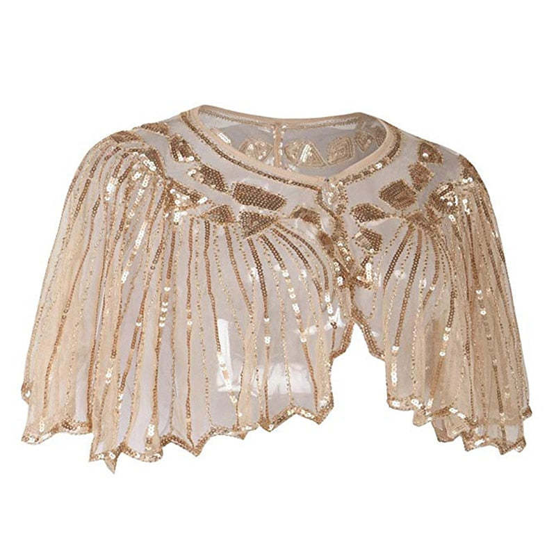 Evening Cape Shawl with Sequin Beads from the 1920s