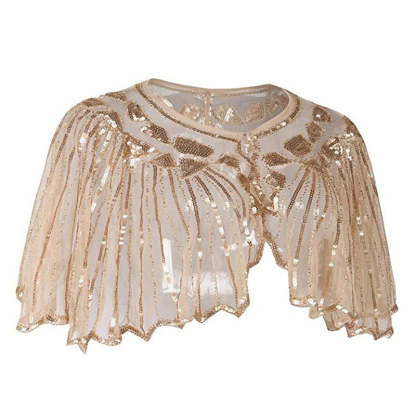 Evening Cape Shawl with Sequin Beads from the 1920s
