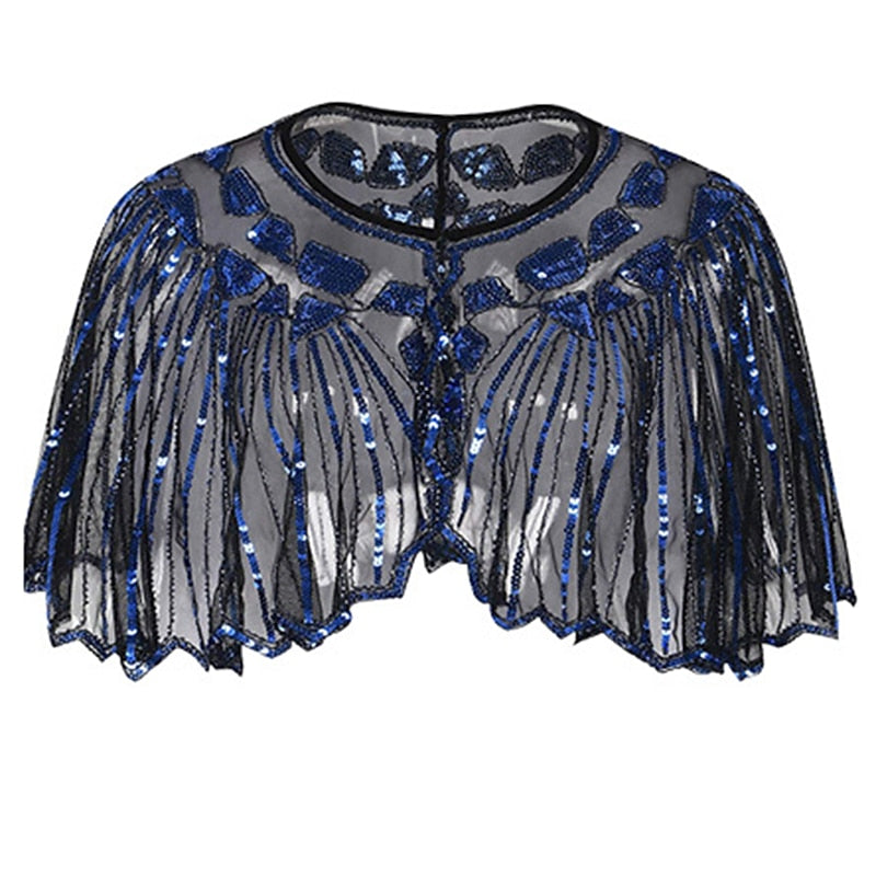 Evening Cape Shawl with Sequin Beads from the 1920s