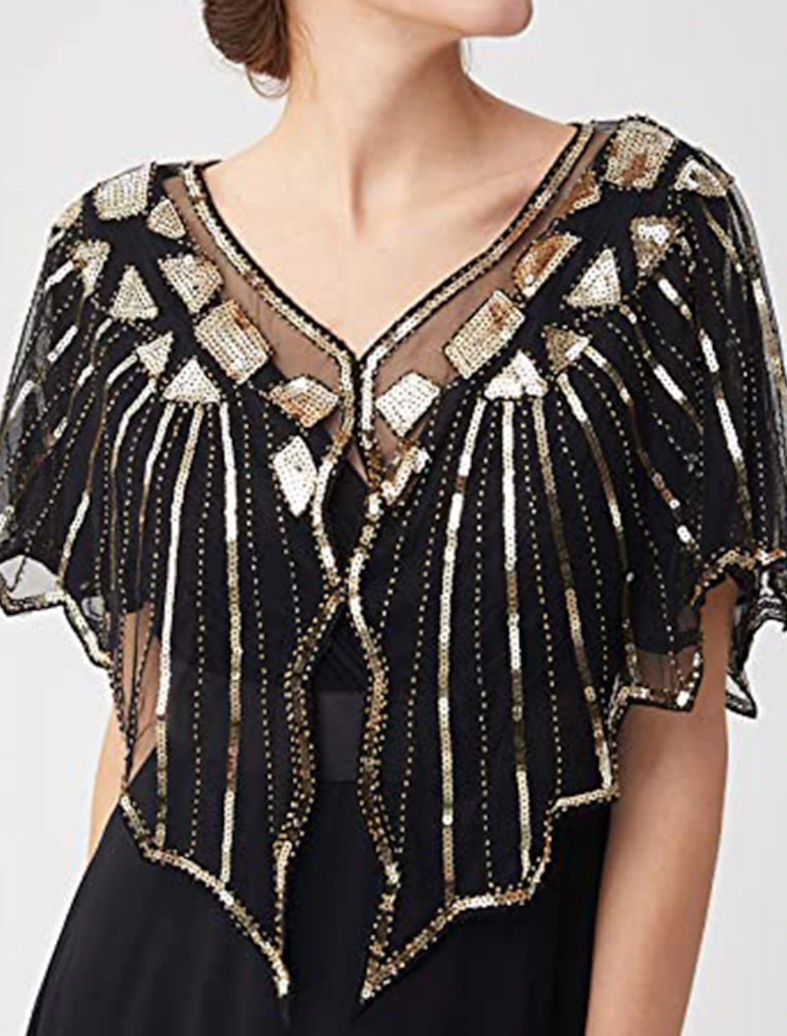 Evening Cape Shawl with Sequin Beads from the 1920s