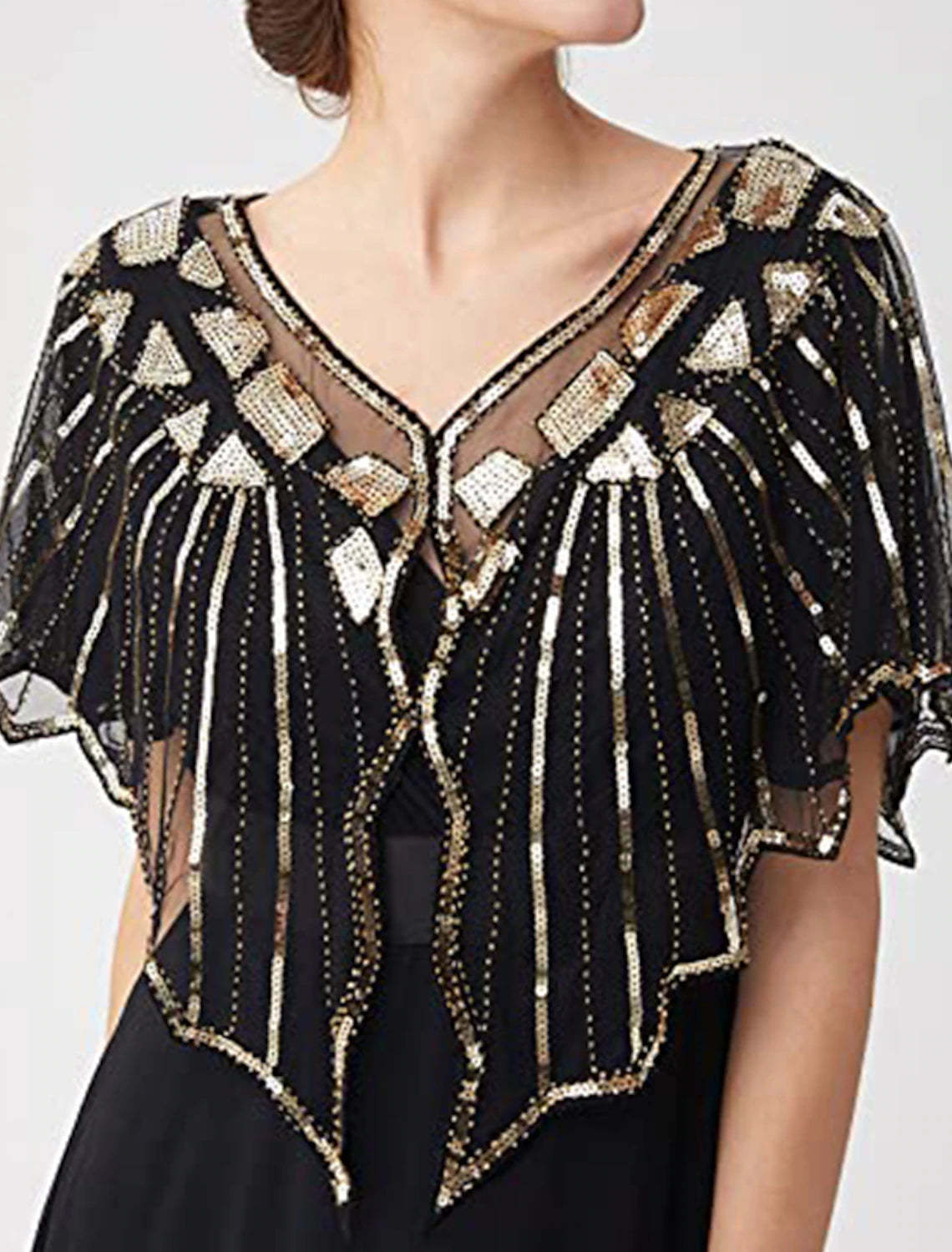 Evening Cape Shawl with Sequin Beads from the 1920s
