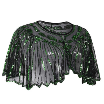 Evening Cape Shawl with Sequin Beads from the 1920s