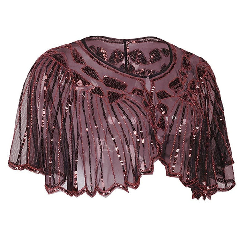 Evening Cape Shawl with Sequin Beads from the 1920s