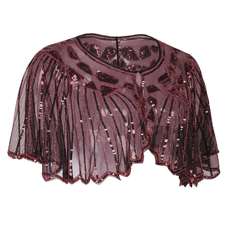 Evening Cape Shawl with Sequin Beads from the 1920s