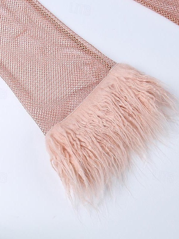 Vintage Mini Dress with Jewel Neckline and Long Sleeves in A-Line/Princess Cut