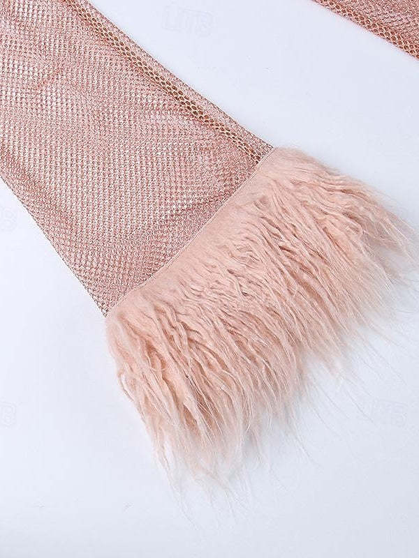 Vintage Mini Dress with Jewel Neckline and Long Sleeves in A-Line/Princess Cut