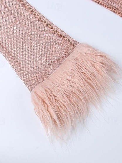 Vintage Mini Dress with Jewel Neckline and Long Sleeves in A-Line/Princess Cut