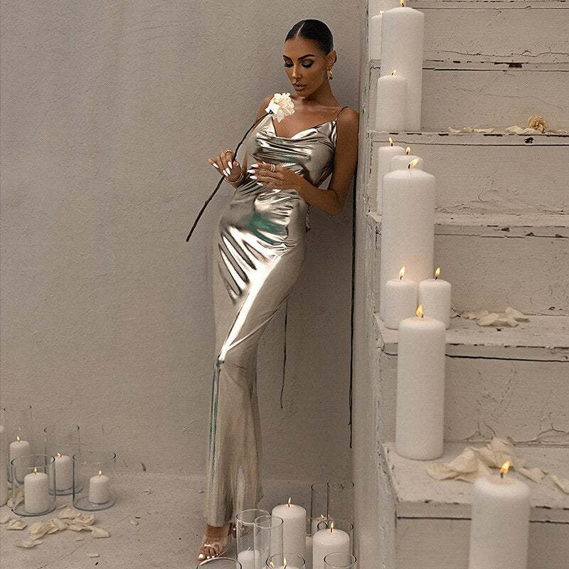 Vintage Spaghetti-Strap A-Line Princess Floor-Length Sleeveless Dress