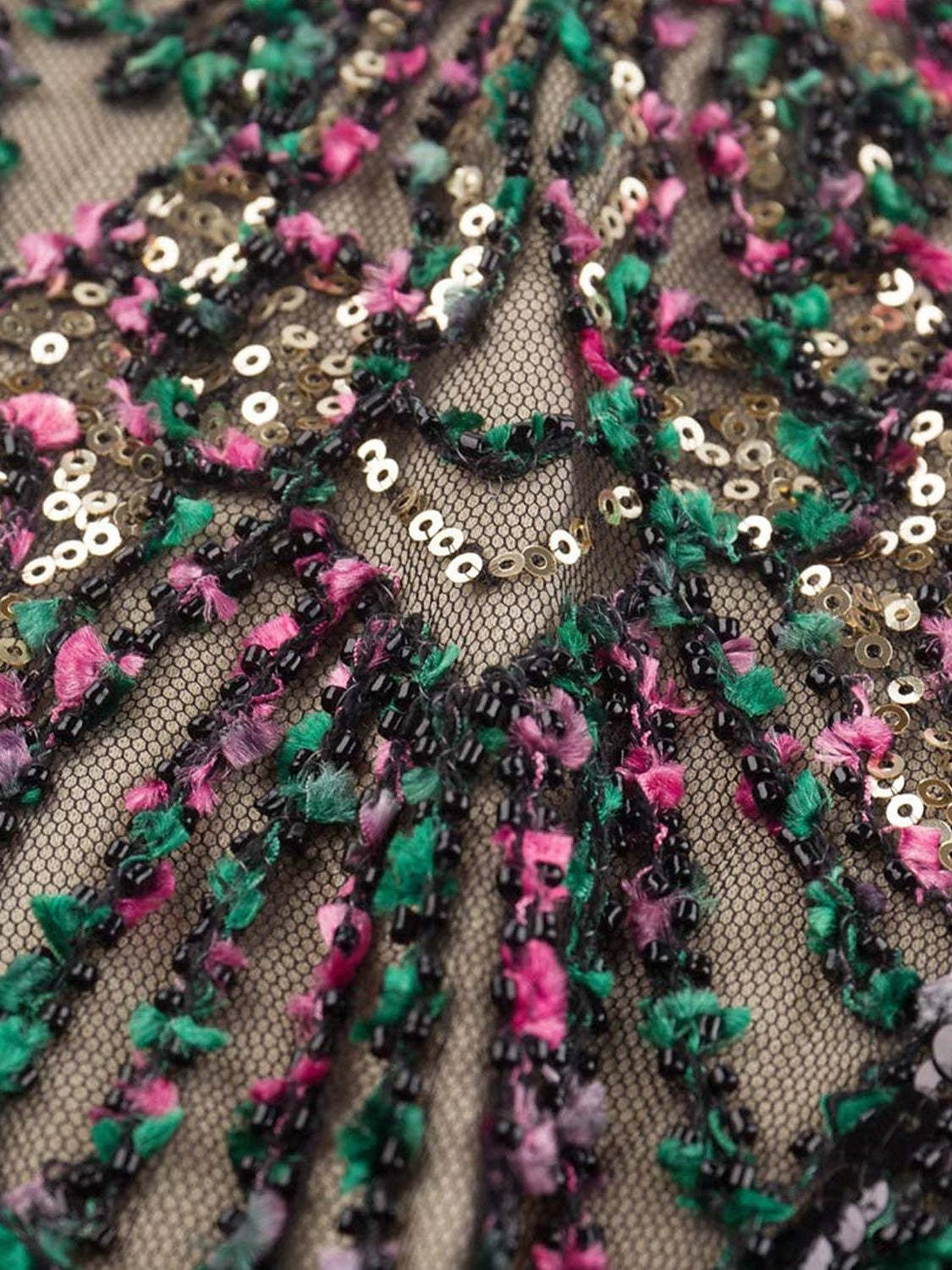 Vintage V-Neck A-Line Princess Dress Knee-Length and Sleeveless with Sequins & Tassel Fringe