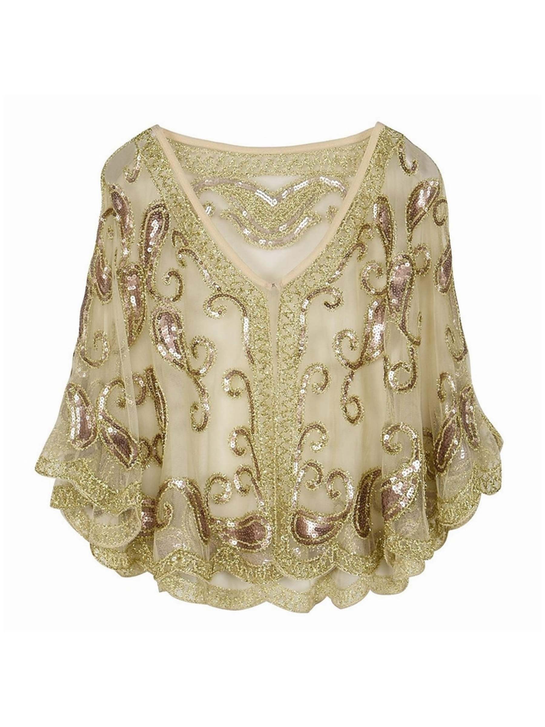 Vintage 1920s Party Dress with Shawls for Cocktail or Prom