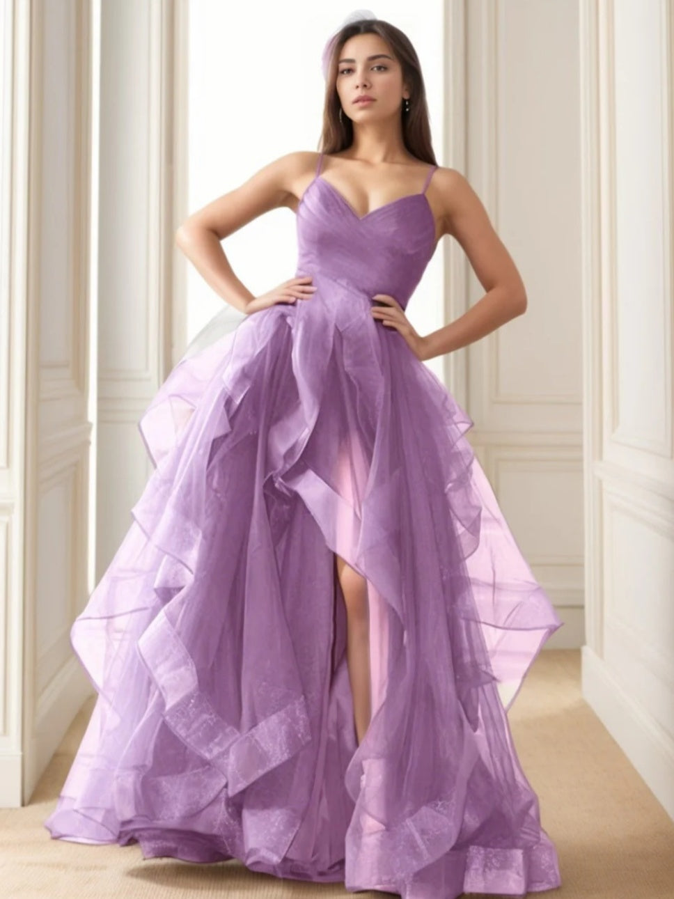 Asymmetrical Spaghetti Strap Evening Dresses in A-Line and Princess Styles