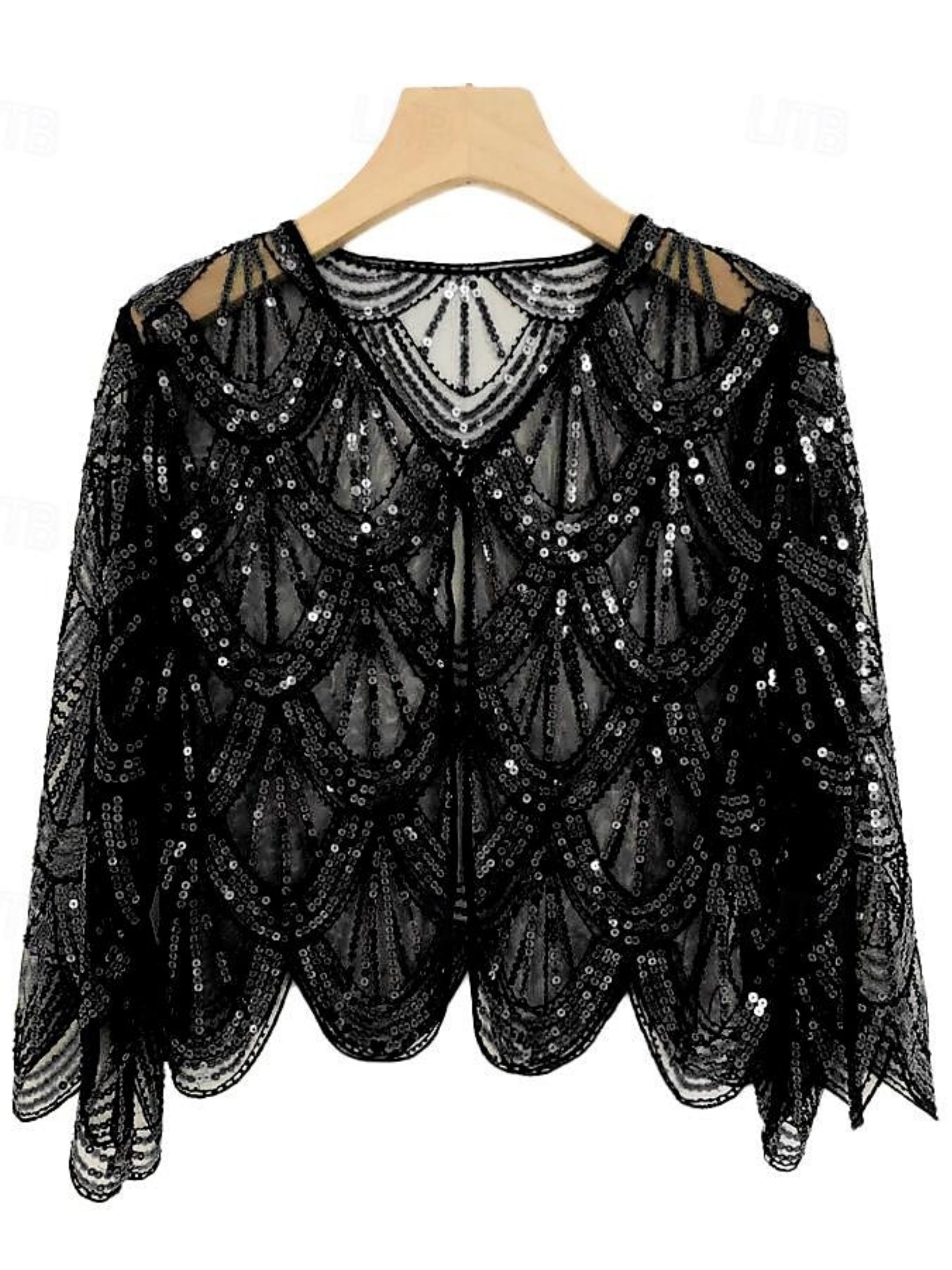 Vintage 1920s Women's Sequined Party Coat Shawl