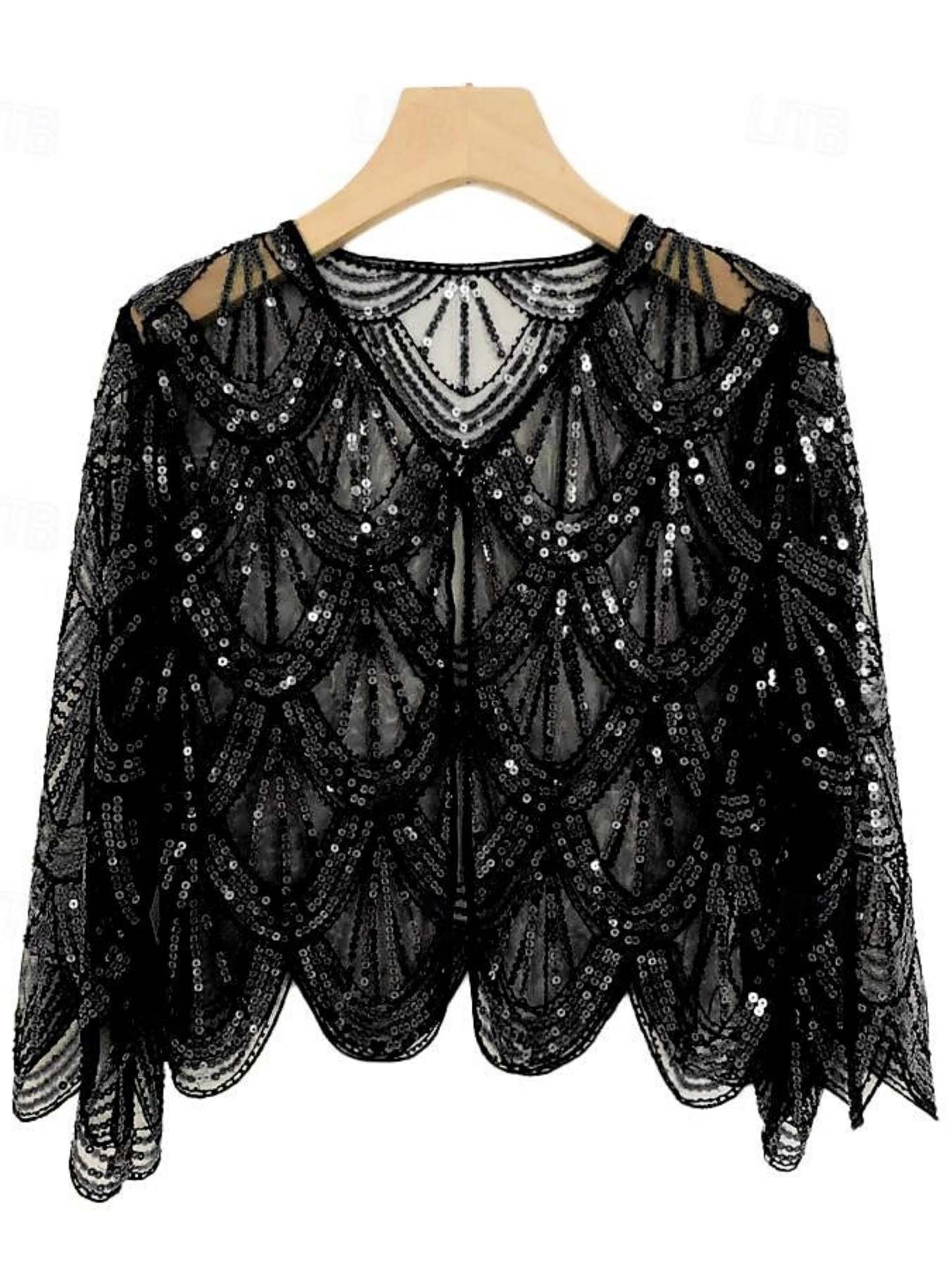 Vintage 1920s Women's Sequined Party Coat Shawl