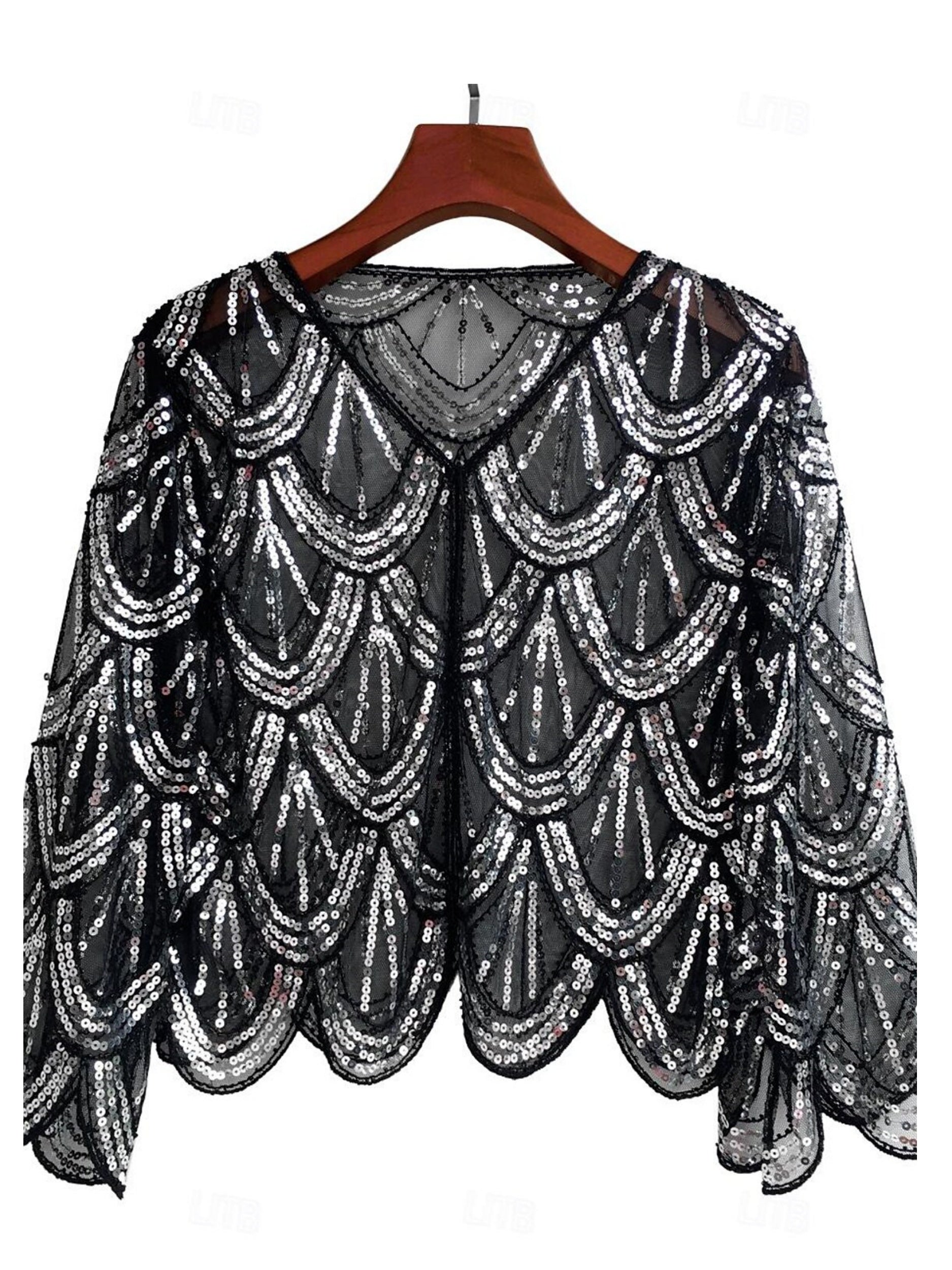 Vintage 1920s Women's Sequined Party Coat Shawl