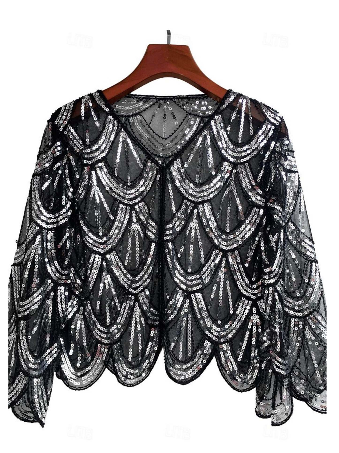 Vintage 1920s Women's Sequined Party Coat Shawl