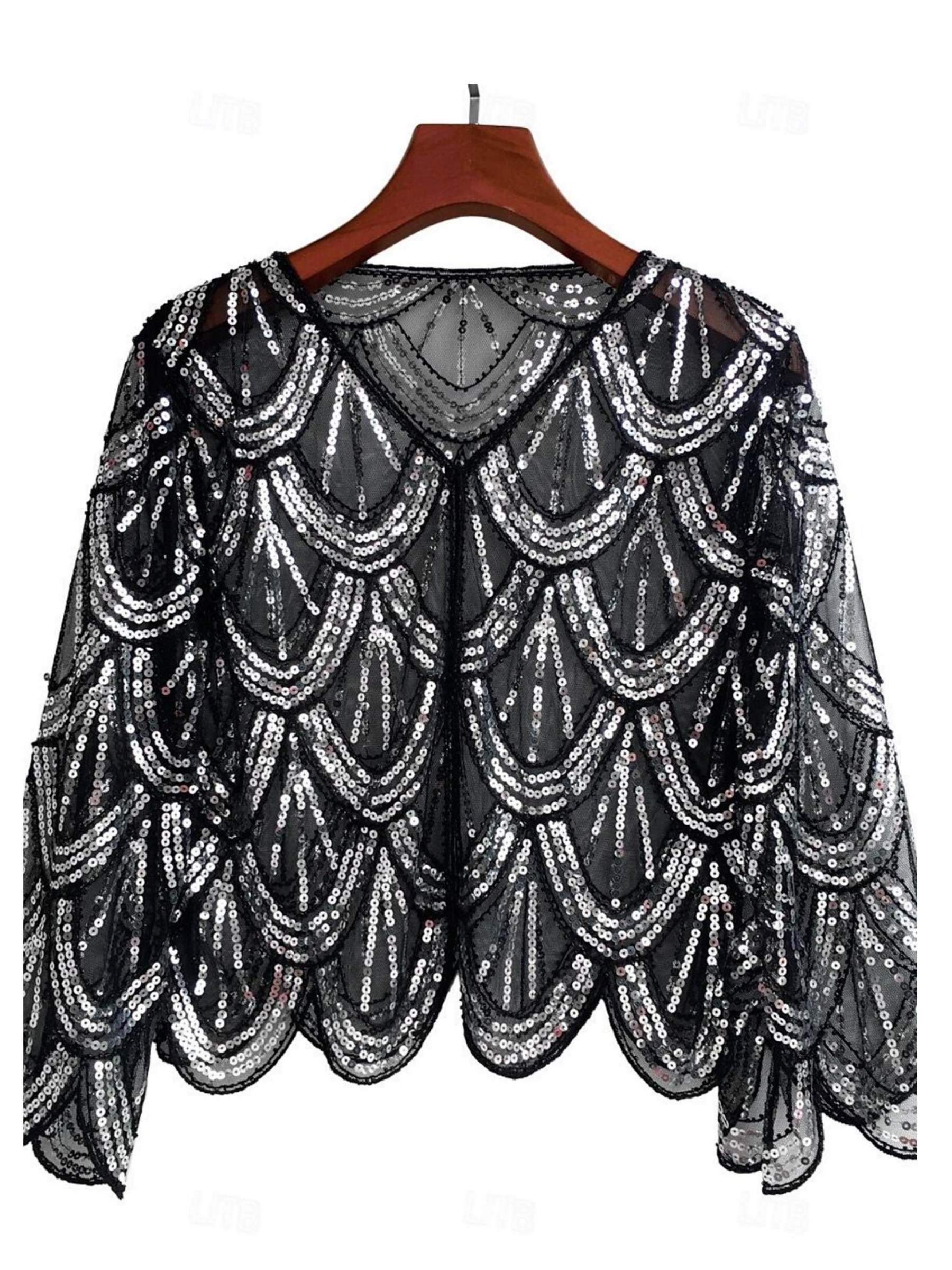 Vintage 1920s Women's Sequined Party Coat Shawl