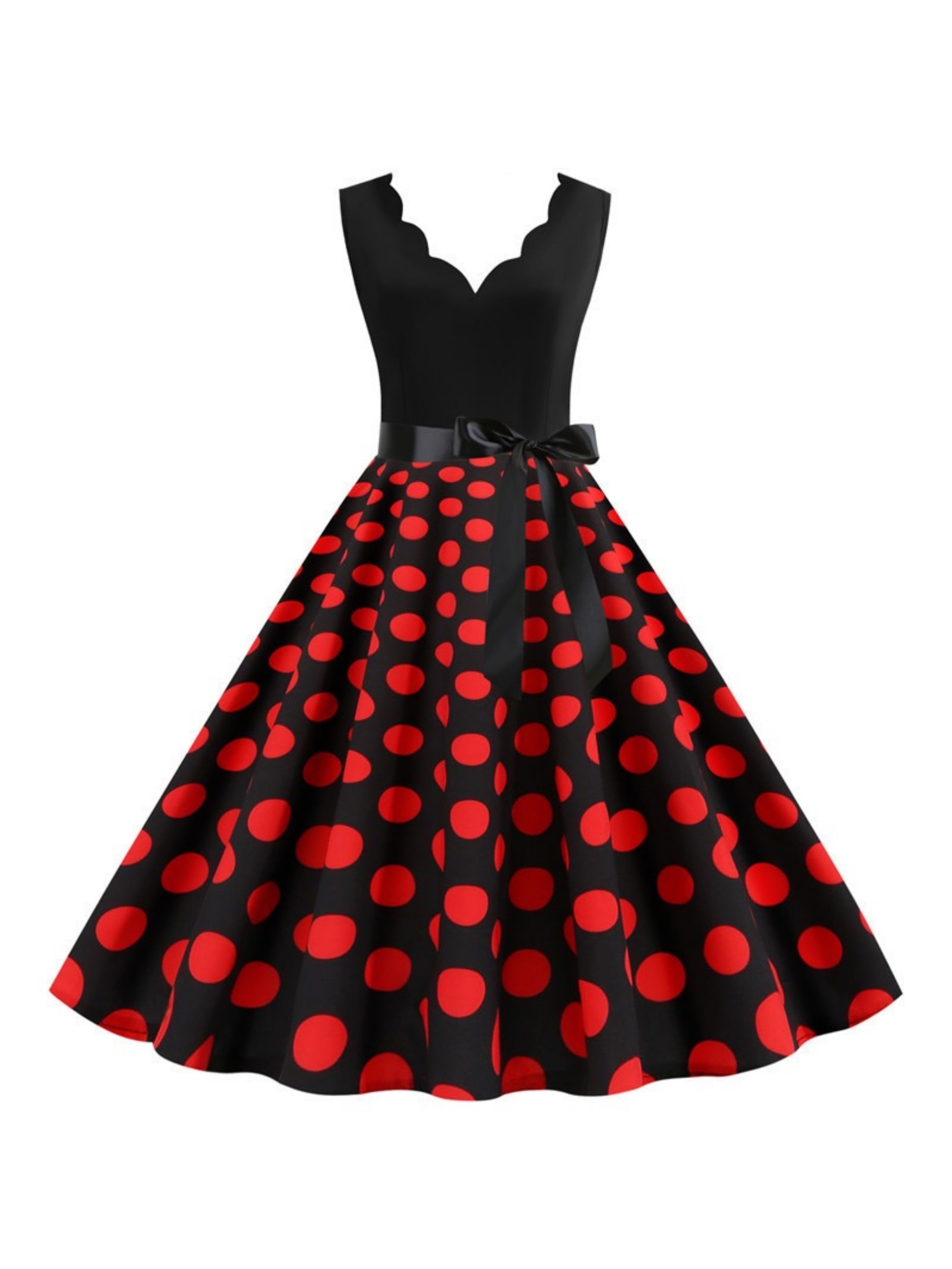 Vintage V-Neck Sleeveless A-Line Princess Dress Knee-Length