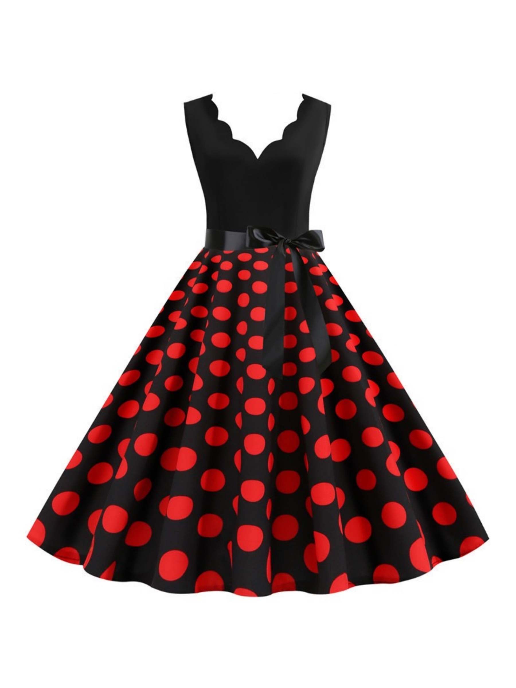 Vintage V-Neck Sleeveless A-Line Princess Dress Knee-Length