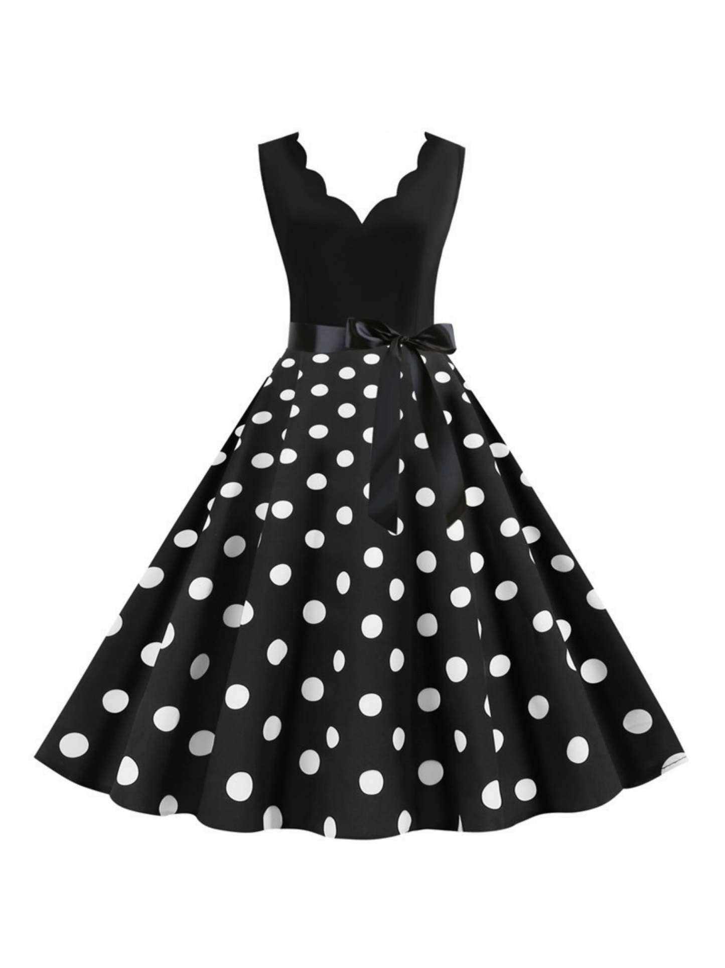 Vintage V-Neck Sleeveless A-Line Princess Dress Knee-Length