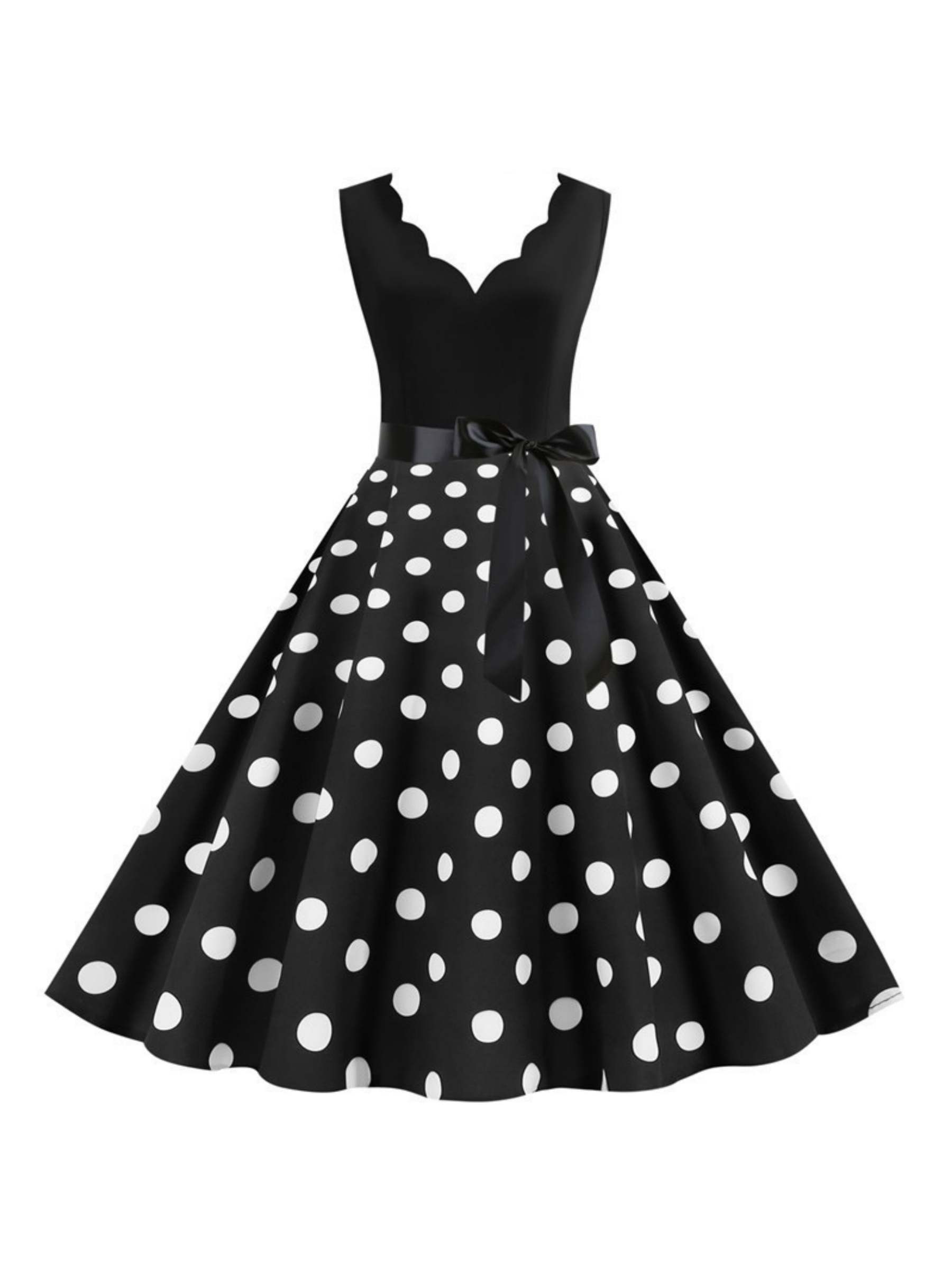 Vintage V-Neck Sleeveless A-Line Princess Dress Knee-Length