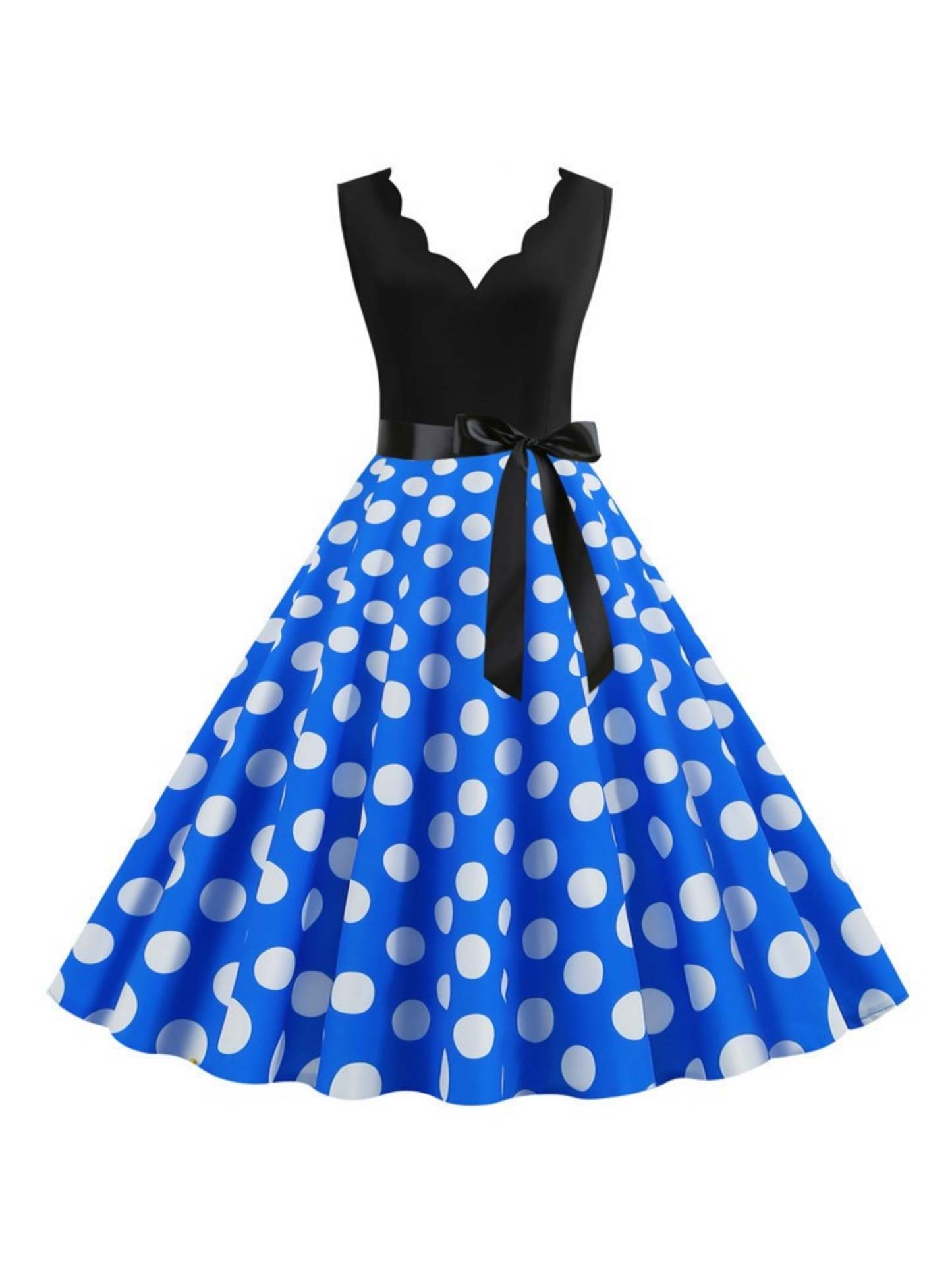 Vintage V-Neck Sleeveless A-Line Princess Dress Knee-Length