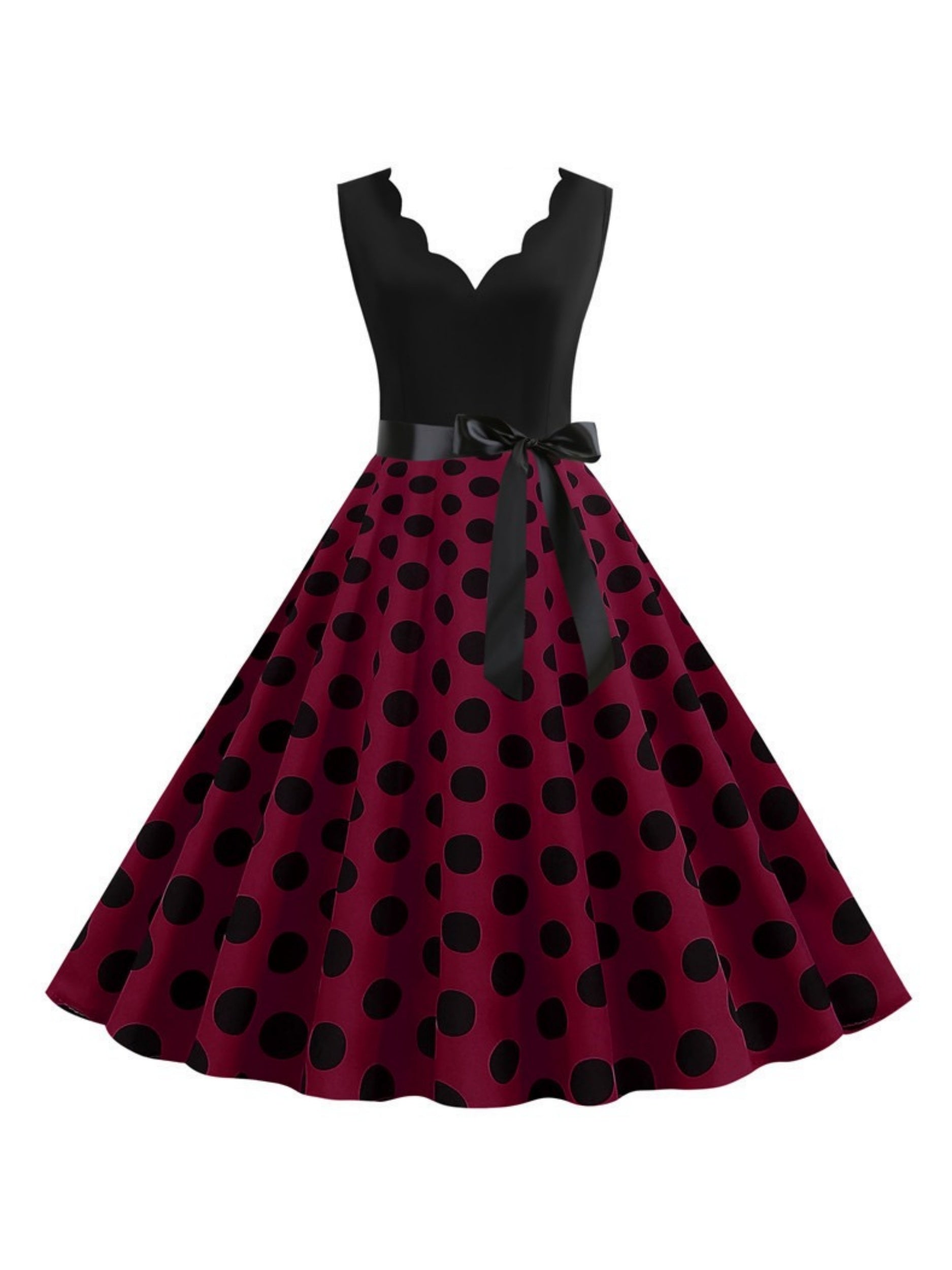 Vintage V-Neck Sleeveless A-Line Princess Dress Knee-Length