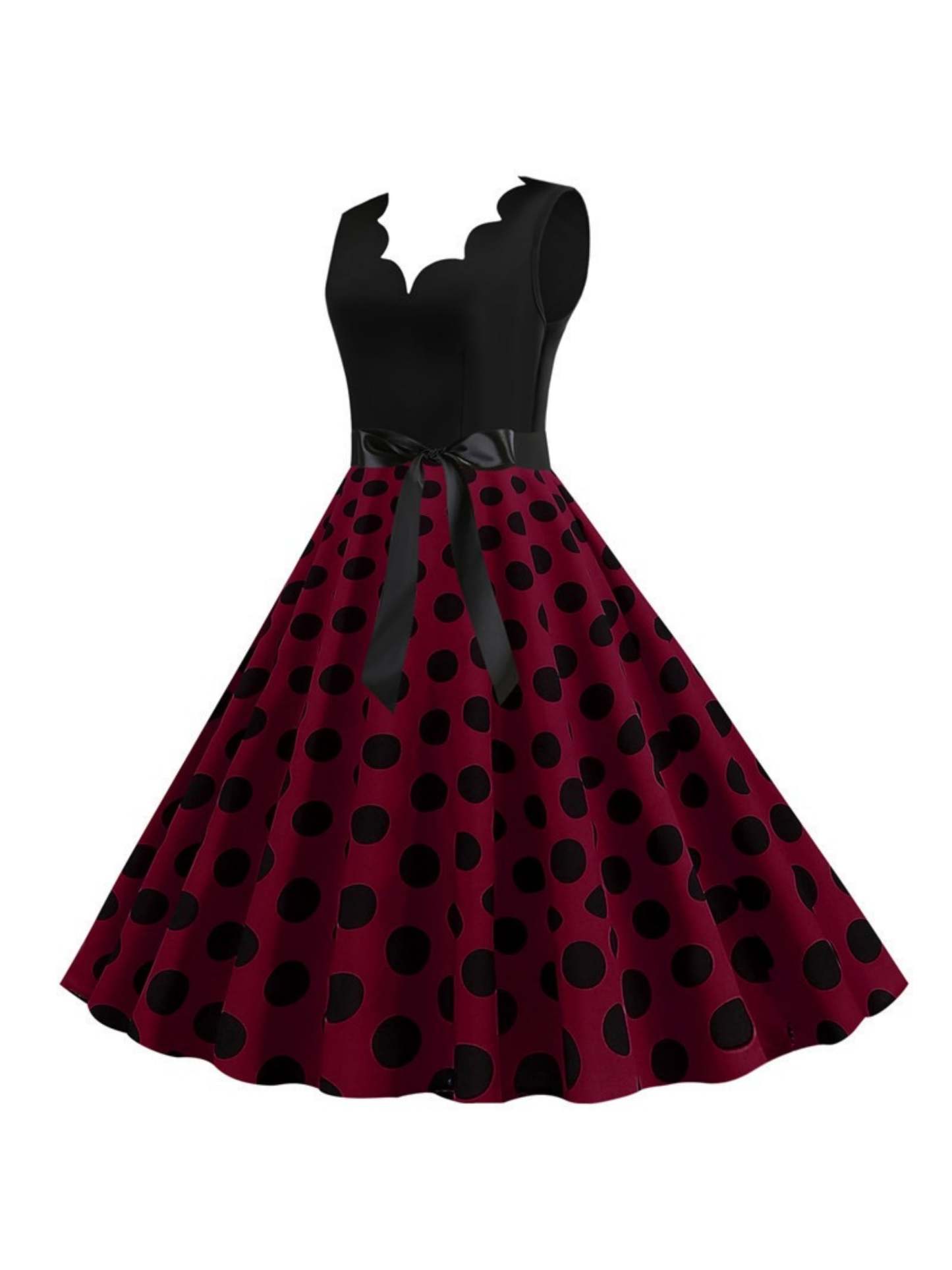 Vintage V-Neck Sleeveless A-Line Princess Dress Knee-Length