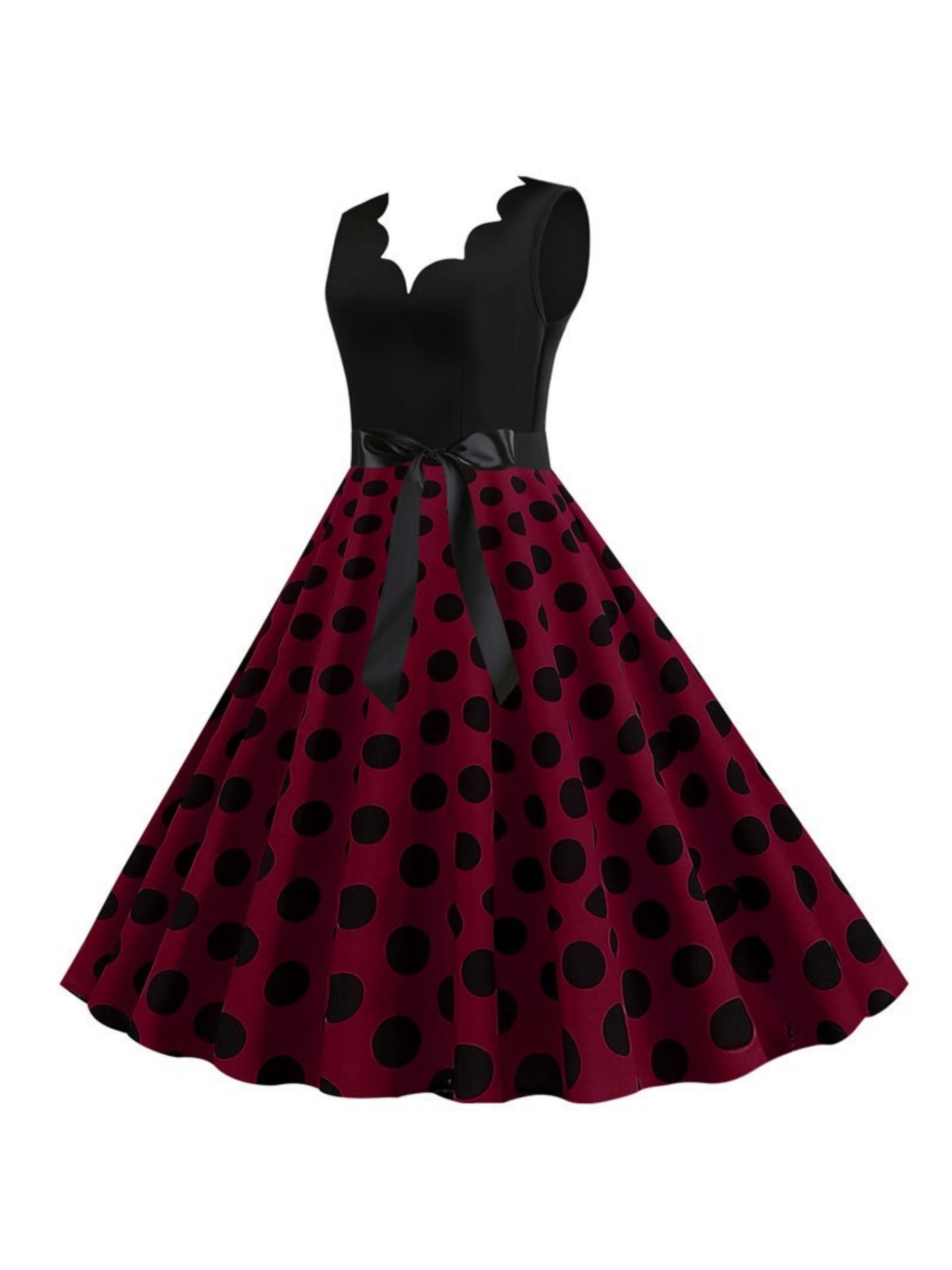 Vintage V-Neck Sleeveless A-Line Princess Dress Knee-Length