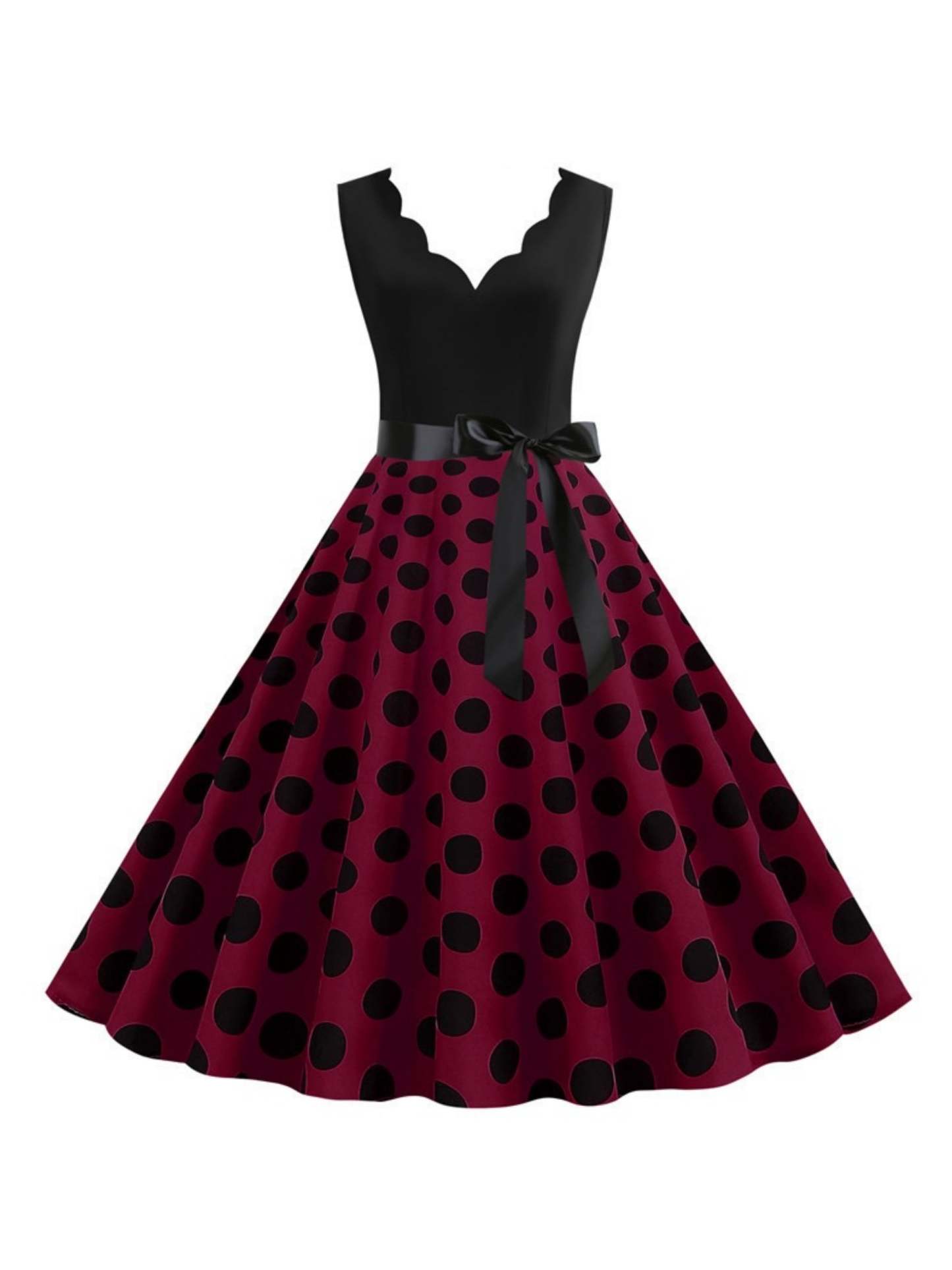 Vintage V-Neck Sleeveless A-Line Princess Dress Knee-Length