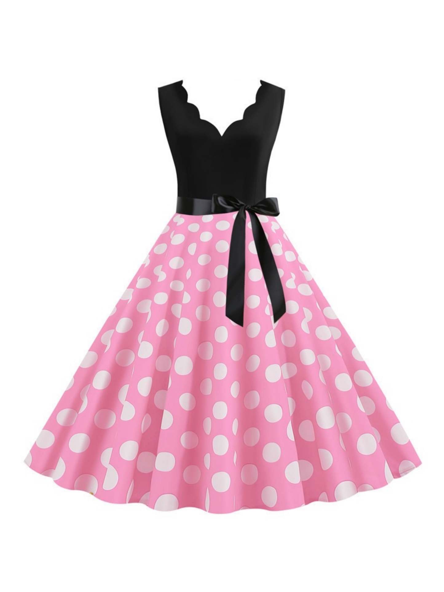 Vintage V-Neck Sleeveless A-Line Princess Dress Knee-Length