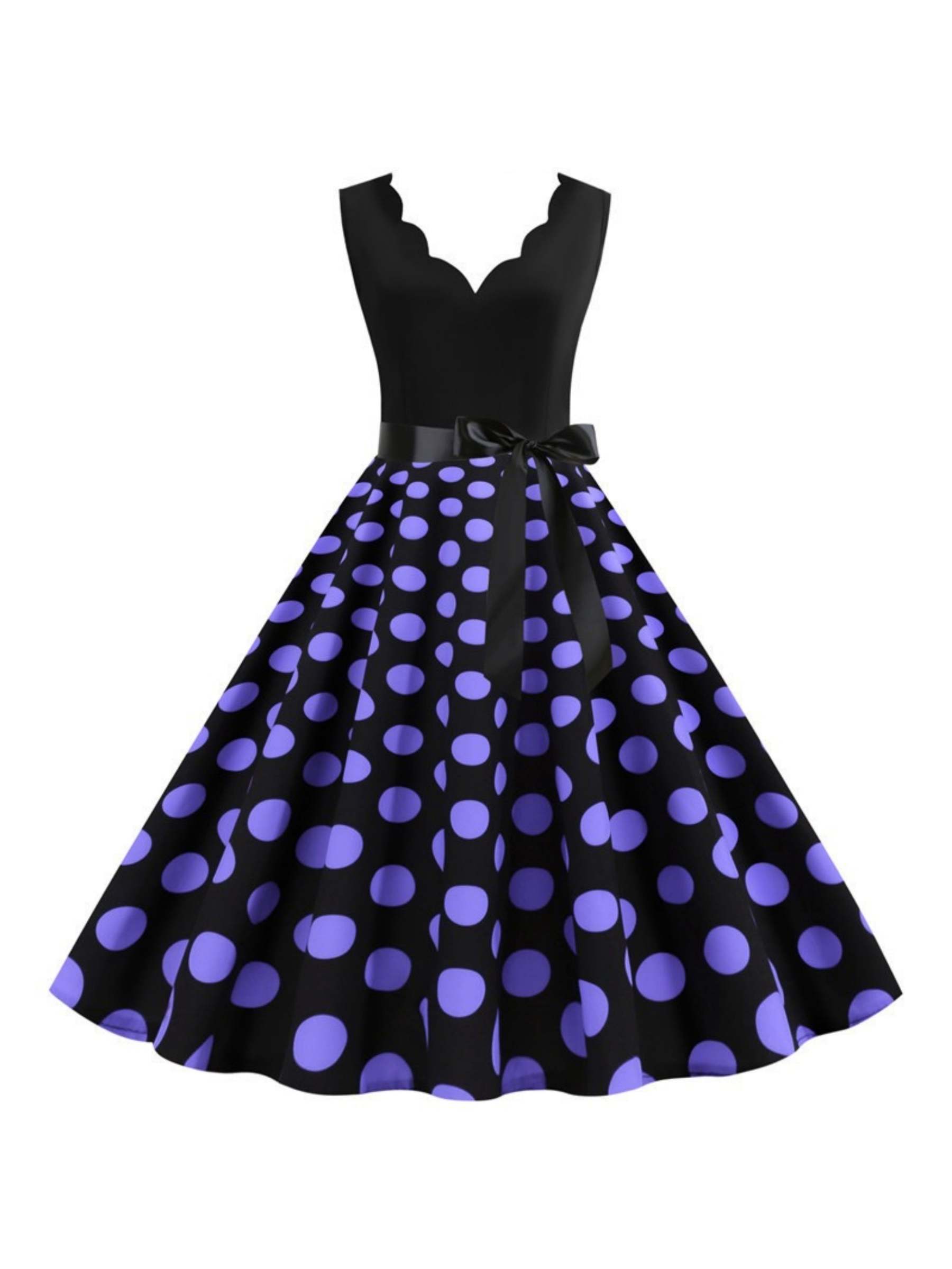 Vintage V-Neck Sleeveless A-Line Princess Dress Knee-Length