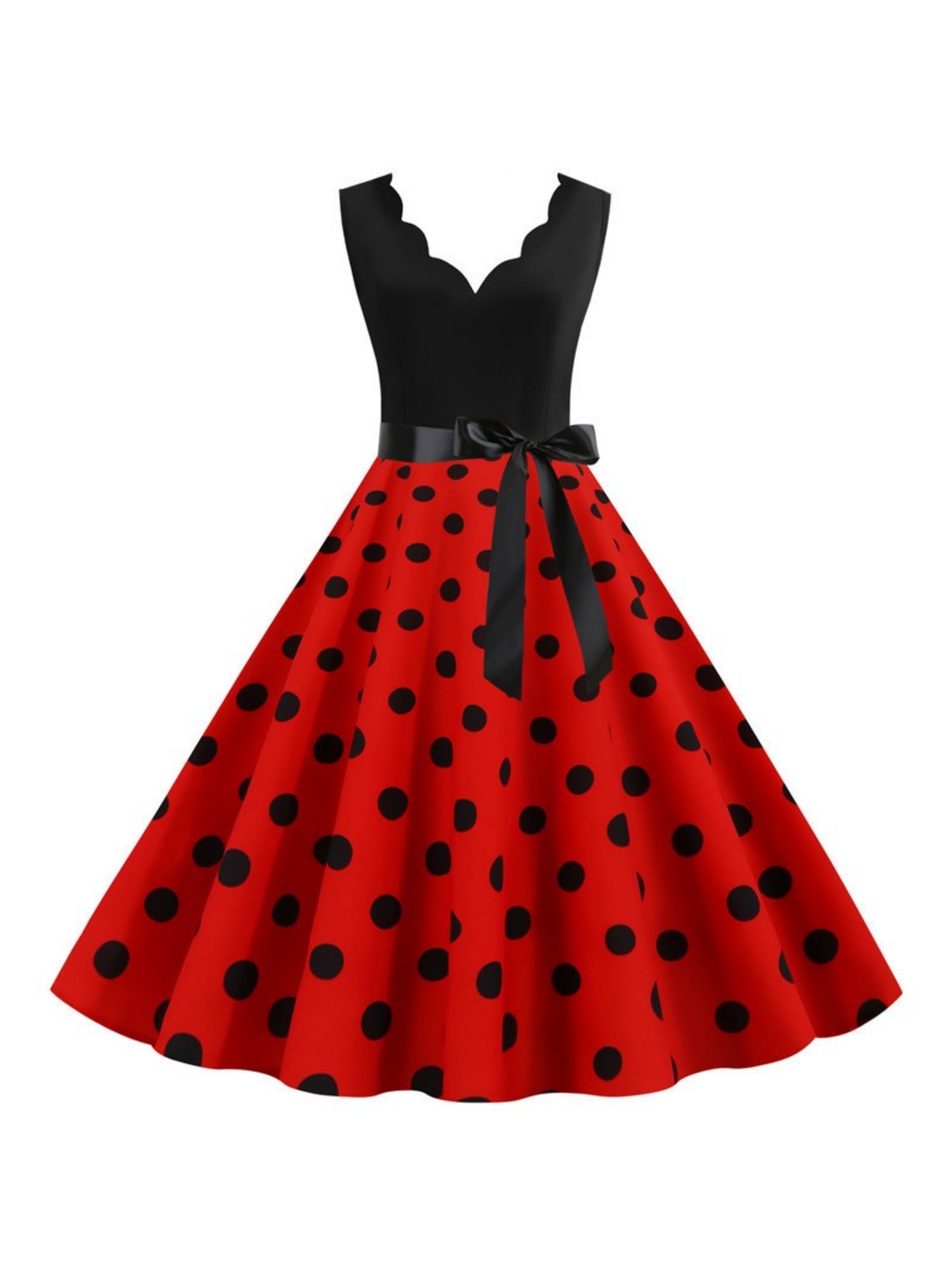 Vintage V-Neck Sleeveless A-Line Princess Dress Knee-Length